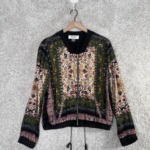 Meshme Floral Print Bohemian Gauze‎ Bomber Jacket Size M